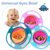 Baby Bowl Universal Gyro Bowl Praktyczne projekt dzieci 360 stopni ROTATE Balans Gyro Parrella Bowl odporna na sprolankę miski