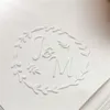 Ny ankomst Design din egen Embioners Stamp / DIY Custom Company Embioners Seal för personligt / bröllopsförseglingsläder