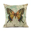 Oreiller papillon dessin animé mignon couvercle lin chaise canapé canapé-lit maison de déc.