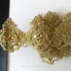 1 -мрдные золотые блестки из бисеро -сетки кружевные резьбы приспособление для обрезки роскошной вышива кружевная ткань для свадебных платьев. 10 см.