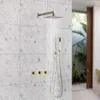 Shower Faucets Sets Complete 3-Handle Controlled 8-Inch Rainfall Shower Head, Luxury Shower Filler Mixer Valve Included B
