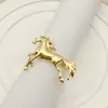 6pcs Creative High-End European Animal Dimaard Horse Napkin Buckle Creative Metal Napkin Ring Hotel Model Room Kerst Napkin Ring