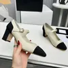 Bayan Elbise Ayakkabı Yüksek Topuklu Tasarımcı Pompalar Tıknaz Topuklar 6cm Düğün Ayakkabı Koyun Dökümü İpek Retro Retro Yuvarlak Ayak Parçaları 24ss Açık Boş Zamanlı Ayakkabı