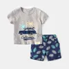 T-shirts merk katoen babysets vrijetijdssportjongen t-shirt + shorts sets peuter kleding babyjongen kleding 240410