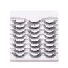 Thick Natural 12 Pairs Fluffy Faux Mink Lashes Soft Light Handmade Reusable Multilayer Long Curl False Eyelashes Extensions Beauty Supply