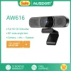 Webcams World Premiere Ausdom AW616 Allinone 2K Webcam with AI Microphone SpeakerプライバシーカバーUSBコンピューターカメラ