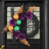 Fleurs décoratives Halloween Wreath Front Dath conçues avec des LED servent pour une longue période de fête complète du festival d'application