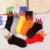 Women Socks 7 Pairs Of Selling Street Pography Internet Celebrity Brand Flame Mid Tube For Male And Female Couples Hip-