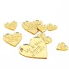 50 PCS Nome gravado personalizado Love Hearts Rótulos da festa da festa de casamento Decoração de chá de bebê personalizada Decoração de casamento Baptismo