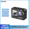 カメラアクションカメラSJCAM SJ10 Proデュアルスクリーン4K 60FPS WiFiジャイロライブストリーミングボディ防水スポーツDV 64GBメモリカード