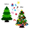 DIY Felt Christmas Advent Calendar Calendrier des arbres de Noël avec des poches Cadeau de suspension murale pour la décoration de la maison de Noël
