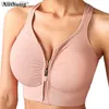 Tenues de yoga Anithuug Bra de sports à haut impact adapté aux femmes Zipped Cross Back Exercice Yoga Bra rebondissant Control Running Yoga Bra avec Zipper Y240410