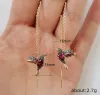 Boucles d'oreilles à oiseaux à file d'oiseau glouchure en orage en forme de colibri en forme d'oiseaux