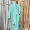 Roupas étnicas muçulmanas pretas abaya com hijab para mulheres jilbab ramadan roupas longas roupas de oração islâmica dubai kaftan modest abayas manto