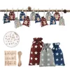 24pcs Christmas Advent Calendar Bag Linen Wall Hanging Drawstring Bag With Clips Wooden Sign 2022 Christmas Countdown Advent Bag