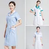 Nuevo 2021 unisex bata blanca laboratorio de la bata hospital del hospital delgado enfermero uniforme spa uniforme enfermería uniforme matorrales uniformes médicos mujeres