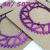 Liepro 48T 50T 130bcd Chaîne roue d'alliage violet en alliage carié pour le 8/9/10 Speed Pliage Bike Road Bicycle Crankset