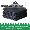 12 broches anti-UV HDPE Black Sunshade Net Ombrage d'ombrage 80% Plante Piscine extérieure Greenhouse Sun Shade Combauche de refroidissement