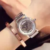 Autentico movimento svizzero ufficiale karotiv orologio meccanico completamente automatico Womens svuotato in acciaio sottile impermeabile luminoso