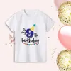 T-Shirts New Kids Jungen kreative Geburtstag T-Shirts Top Kinder 1 2 3 4 5 6 7 8 9 Jahre Party Kurzarm Shirt Kleidung Baby Geburtstagsgeschenk 240410