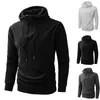 Herrtröjor solid färg hoodie dragkedja halsringning träning och fitness utomhus tröjor unisex mens svett skjortor