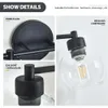 Modern Matte Black Vanity Light Fixture med 5 Globe Glass Shades - Stylt badrum, trappor eller köksbelysning med metallbas