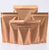 100pcs Reaealable Stand Up Matte Aluminium Folio Folia Zamek Bag w torbie Kawa czekoladowe przekąski daty Uszczelniające podarunek Wale