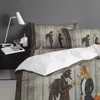 Set di biancheria da letto per letti per fiabe di Crow Fox Fox Copertura per trapunta copritura 3D da letti regina King King Bed Kids Cover Set