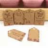 100 PCS Kraft Paper 5x3cm Hang prijskaartjes Label Blank Cardstock Tags Sieraden Karton Access Logo accepteren