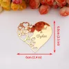 30 штук/лоты персонализированных акриловых зеркальных зеркала Heart Hollow Out Design Love Sticker