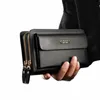 men Busin Wallets With Coin Pocket Luxury Lg Double Zipper Clutch Bags Male 2021 New Fi Men's Gift Purse Leather Pouch o0bE#