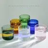 200 ml japansk kreativ ins glasskopp flicka hjärta juice dricka kaffekopp vertikalt mönster färgglas handgjorda drycker