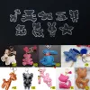 2022 Ny akrylmall Diy Leather Craft Animal Keychain Pendant Symönster cirka 7,5-10 cm