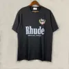 RHデザイナーメンズrhudeシャツ刺繍Tシャツ夏のメンズトップレターポロスシャツレディースTシャツ