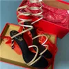 Kristallen verfraaide strass sandalen Sandalen Rene Caovilla Cleo 95mm ontwerpers enkel wrapping vrouwen met hoge hakken sandaalbloem strass Regeerboeten avondjes schoenen