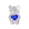 Корея Симпатичный 3D прозрачный эпоксидный хрустальный хриплый сердце медведь грипток для iPhone 11 13 PROMAX держатель телефона Стенд