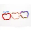 32mm Rainbow Apple Shape Key Ring Jump Ring Leather Craft for Key Chains Connectors For Jewelry Making Supplies DIY 10pcs