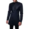 Herren Trailsuits elegante Anzughose Zwei-teilige runde Hals-Niegesstich-Langarmparty Social Ethnic Kleid