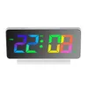 LEDデジタル目覚まし時計カラフルなスクリーン大きなディスプレイベッドルームホームオフィスの装飾室の装飾用のモダンなデスク電子時計