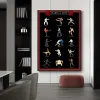 Affiche d'arts martiaux Karaté Kickboxing Wushu Taekwondo Muay Thai Kendo Jitsu Toile imprimée peinture Wall Art Picture Gym Decor