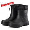 Waterproof Rain Boots Thick Plastic Men Boots Non-slip Men Shoes Zapatos De Hombre Men Shoes Work Boots Fishing Shoes 39-45