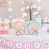 48pcs / set bébé fille et garçon coffret de papier de papier fête bébé baby shower box bébé alimentation bouteille d'anniversaire décorations de fête