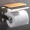 Supports de papier toilette Salle de bain serviette de toilette support de téléphone support de téléphone WC WC Rolhouder Papier en papier avec porte-serviette Boîtes de tissu noir 240410