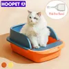 Hoopet Cat Cable Box Podwyższone pół-otwarte toalety dla zwierzaka czystej piaskownicy z darmową łopatą kota oddychającego kota dostawcy kotów