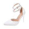 Sandaler High Heels Women 2024 Summer Simple White Fashion Pointed Toe Sexig stilett Kvinnors pumpar Eleganta klänningskor Tacones