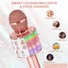 Microphones Childrens Singing KaraokeMicrophone5-in-1ワイヤレスBluetoothポータブルスピーカーとLEDライトマシンク