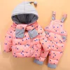 Down Coat 2024 Baby Boys Winter Snowsuit Kids Jacka Overaller Snow Suit 1-4 år barn flickor kläder set spädbarn