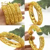 Aniid Dubai 24k Gold Color Bracelets for Women Luxury Bielry Designers Indian Bangles Africain Arabe Wholesale Wedding Bridal 240407