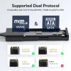 Obudowa idsonix nvme obudowa M2 NVME SATA SSD Case USB 3.1 Gen2 10 Gbps Typ C Zewnętrzna obsługa obudowy dysku twardego UASP dla laptopa MacBooka