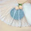 1 metro de 45 cm de largura de bordados brancos Flores de malha de renda de tecido de borda para vestidos de noiva Cabeça Véu Diy Supplies de costura